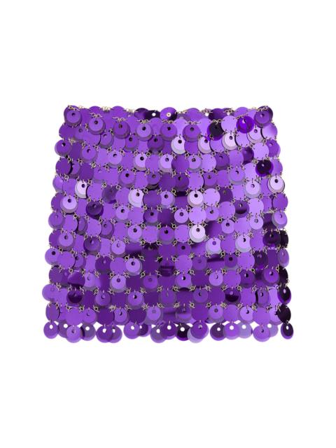 Rabanne H&M Sequin-Disc Mini Skirt Purple