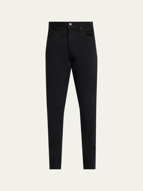 Men's Slim-Fit Stretch Black Denim Five-Pocket Pants