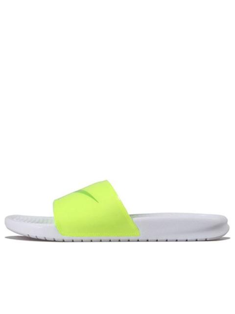 Nike Benassi JDI Print Fluorescence Yellow Slippers Volt-white CI5927-771