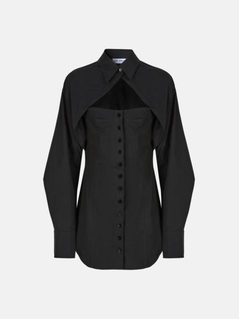 BLACK MINI SHIRT DRESS
