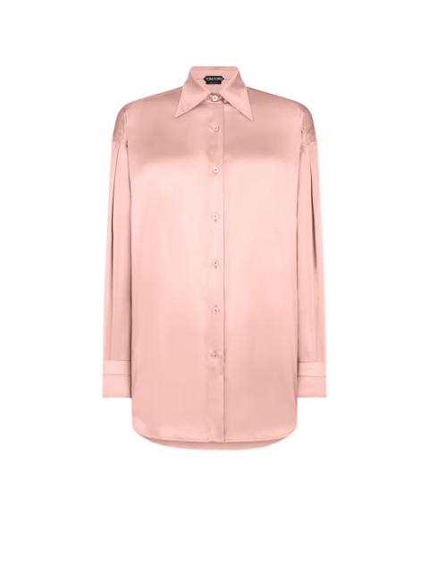 STRETCH SILK SATIN RELAXED FIT SHIRT