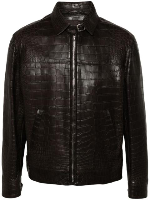 embossed-leather jacket