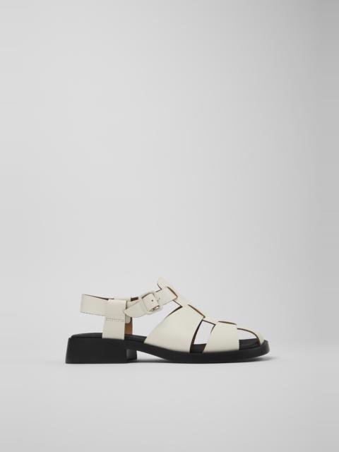 White Leather Sandal for Women