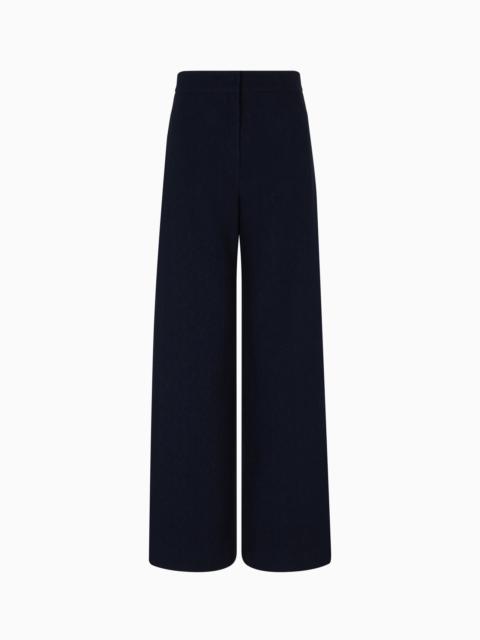 ICON CHEVRON-MOTIF JACQUARD WIDE-LEG TROUSERS