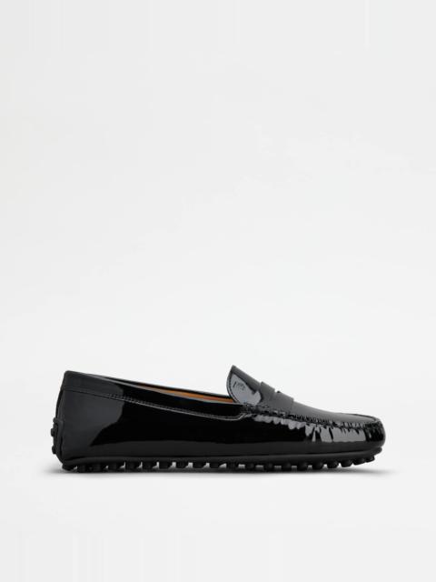 CITY GOMMINO DRIVING SHOES IN PATENT LEATHER - BLACK