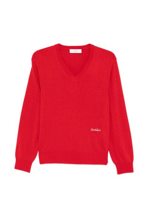 V-neck logo sweater