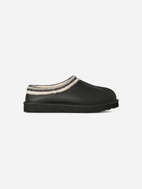® Men's Tasman Noir Leather Slippers in Black
