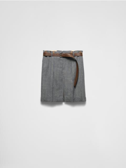 Pinstriped wool skirt