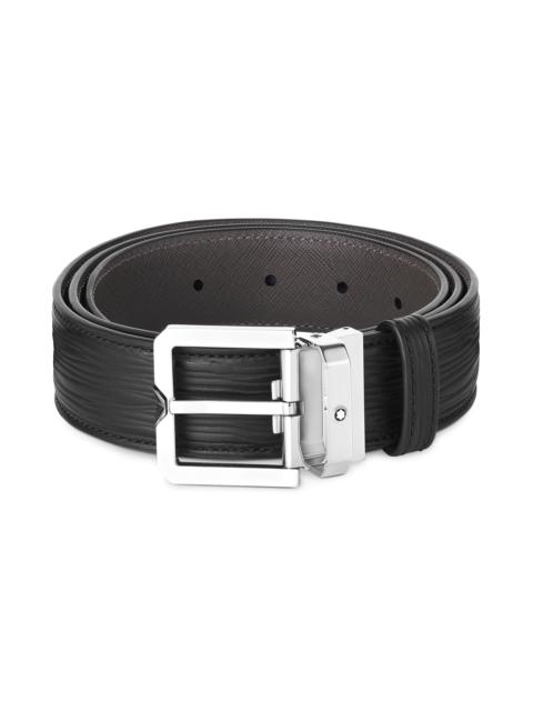 Black 35 mm leather belt