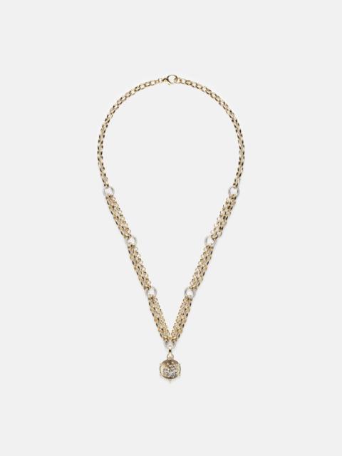 18kt gold pendant necklace with diamonds