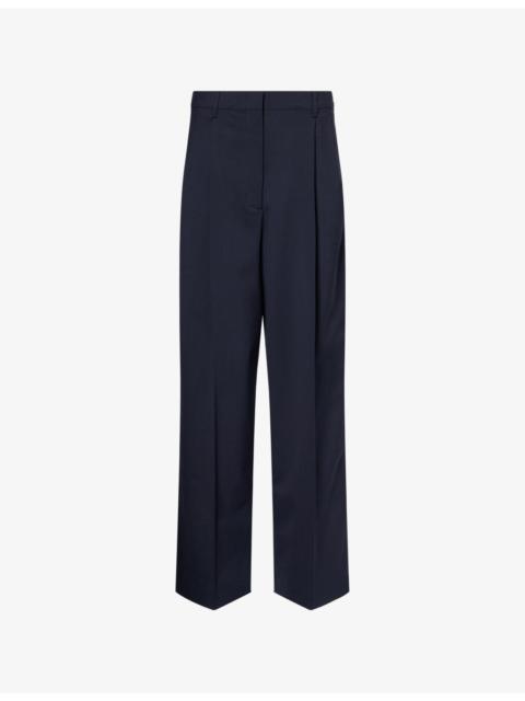 Tailored Straight-Leg Wool-Blend Trousers