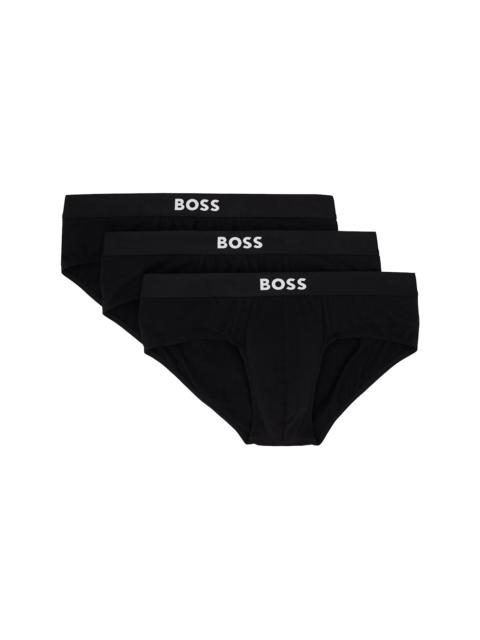 Three-Pack Black Logo Waistbands Boxers