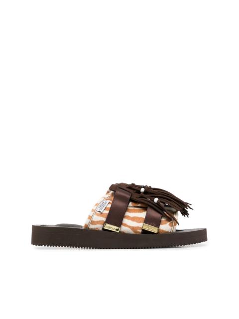 HOTO printed calf-hair sandals
