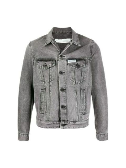 Men's Off-White Arrow Denim Jacket Gray OMKY002R20E540200810
