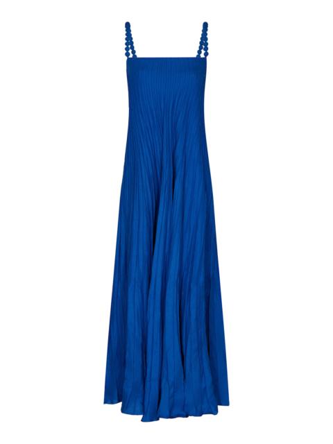 Un Ritmo Linen Maxi Dress blue