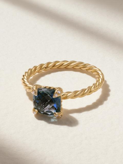 Chatelaine 18-karat Gold, Topaz And Diamond Ring