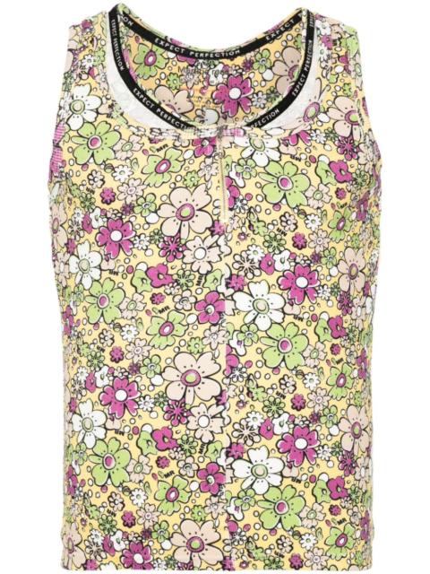 layered floral-print tank top