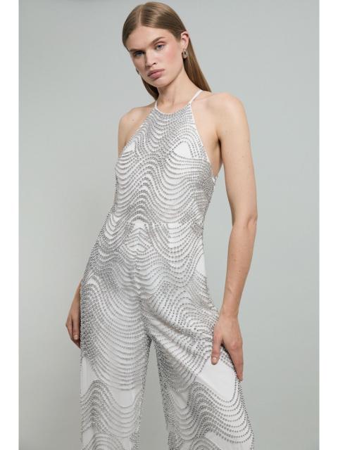 Embellished Geo Halter Woven Jumpsuit