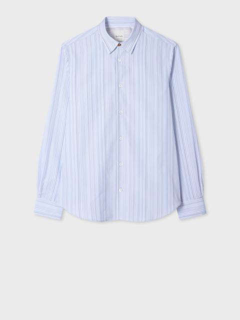 Slim-Fit Light Blue 'Signature Stripe' Cotton Shirt