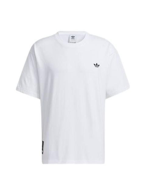 adidas originals Athleisure Casual Sports Back Printing Round Neck Short Sleeve White HC6924