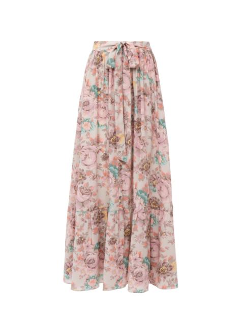 GATHERED MIDI SKIRT IN CRÊPE DE CHINE