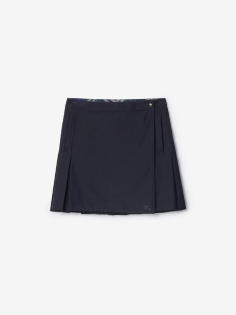 Pleated Stretch Nylon Mini Skirt