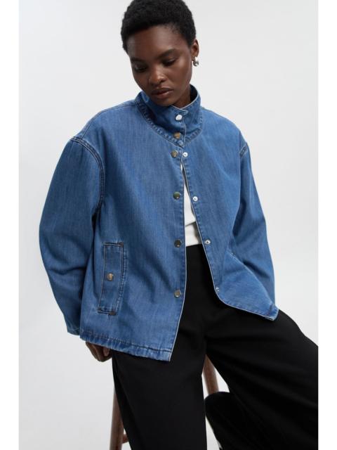 Denim Funnel Neck Jacket