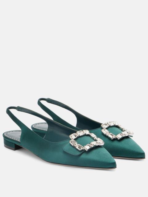 Mayjou satin slingback flats