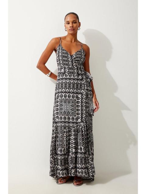 Tile Print Spun Viscose  Beach Dress