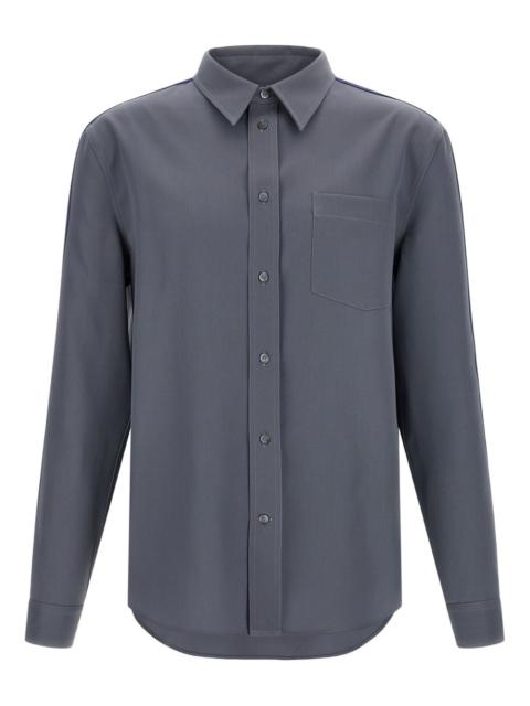 stripe-detail virgin wool shirt