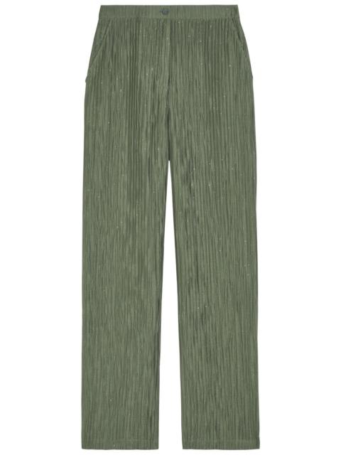 Emporio Armani Crinkled Straight-leg Trousers