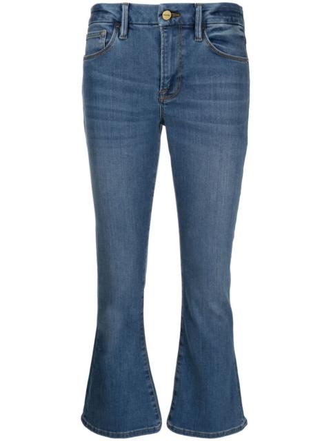 low-rise flared jeans