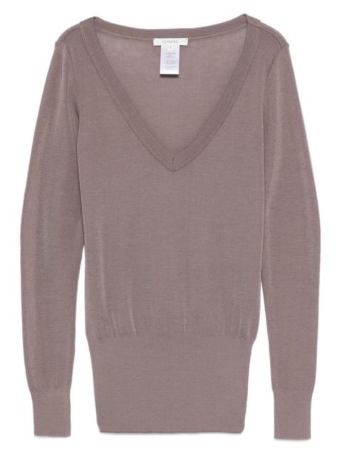 long-sleeve V-neck sweater