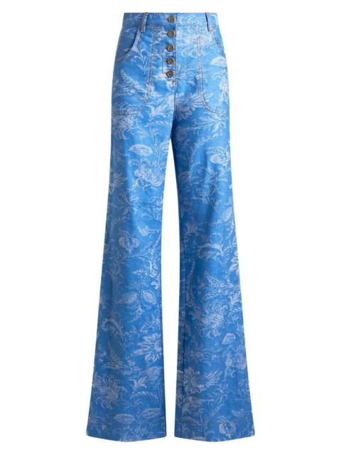 Printed Denim Pant