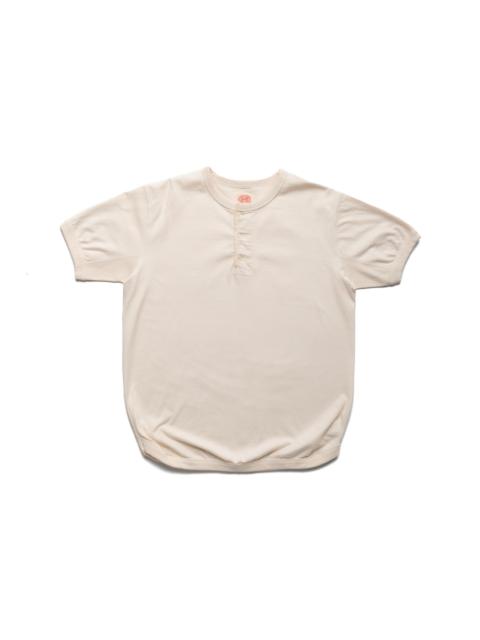 Flat Seam Heavyweight Henley T-Shirt - Ecru