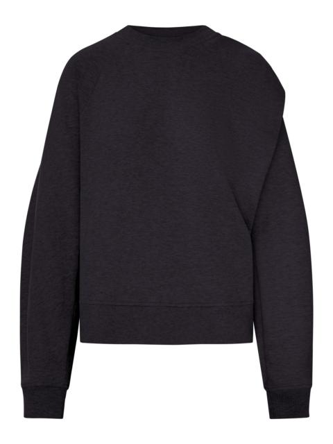 COTTON SWEATSHIRT WITH DRAPE ON THE BACK
