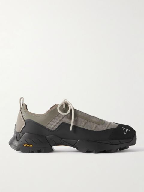 Katharina Light Rubber and Leather-Trimmed Ripstop Sneakers Gray