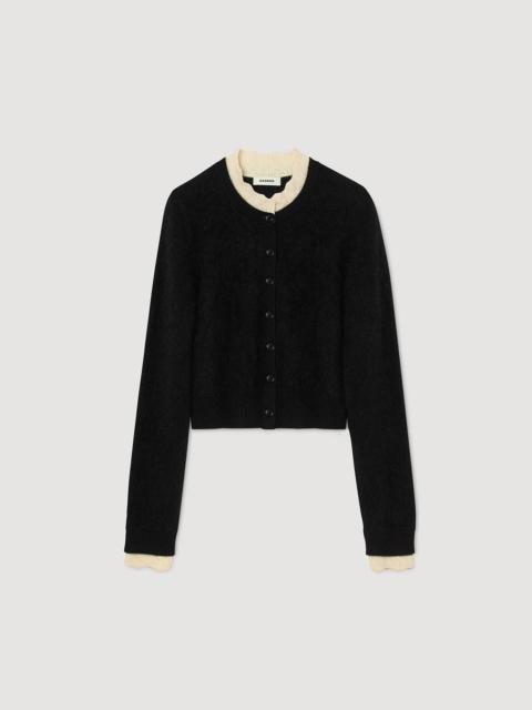 POINTELLE COLLAR CARDIGAN