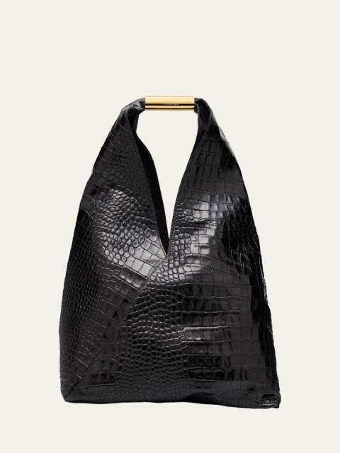 Japanese Croc-Embossed Leather Tote Bag