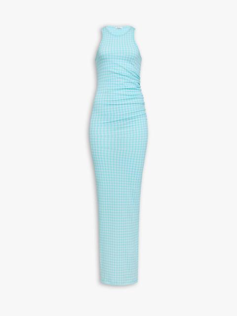 GINGHAM KNIT MAXI DRESS