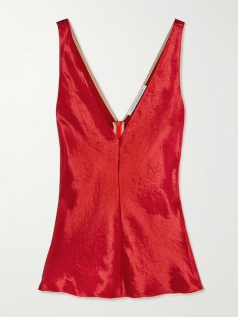 Paneled Organic Hammered-satin Camisole