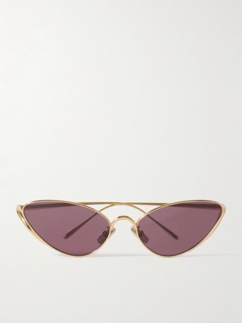 Cat-eye Gold-tone Sunglasses