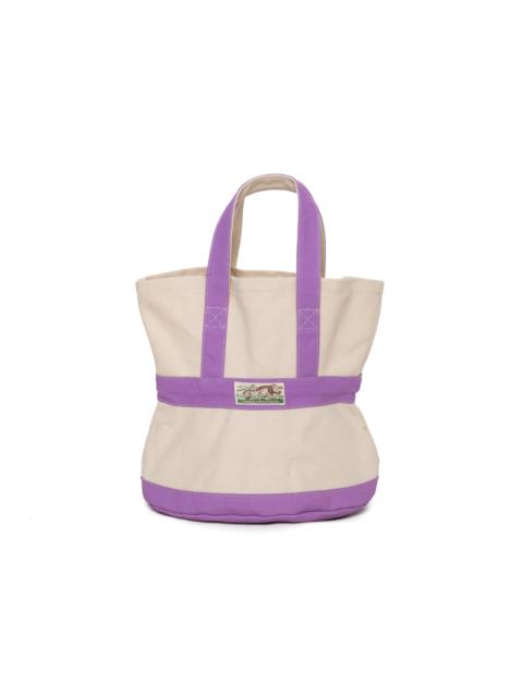 #4 Canvas ELEPHANT TOTE BAG S - Ecru x Purple