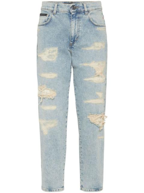 ripped cropped jeans