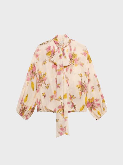 PRINTED GEORGETTE WRAP SHIRT