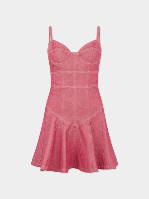 OXFORD DENIM FLOUNCY DRESS