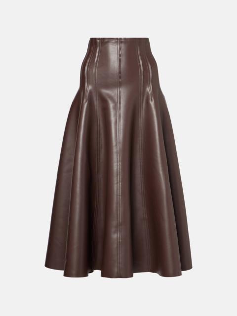 High-rise faux leather midi skirt
