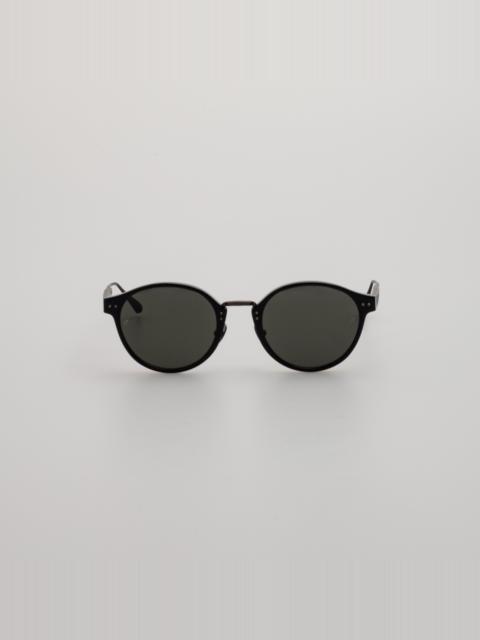 Marco Oval Sunglasses in Black and Matt Nickel