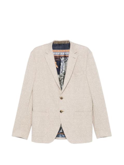 checked two-button blazer