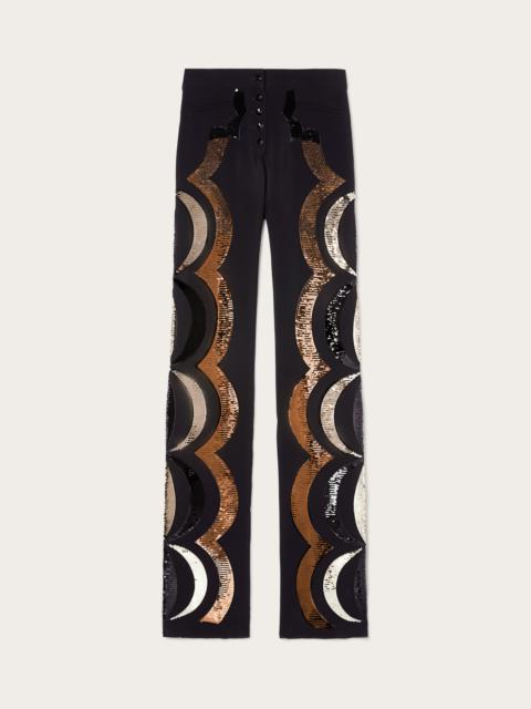 EMBROIDERED STRAIGHT-LEG PANTS